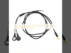30cm ECG Medical Cables 2 Lead 4.0mm Electrode Snaps To RP SMA Femminile angolo destro