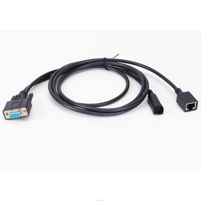Flessibile D SUB Cavi DB9 Pin Femminile a RJ45 e 3 Pin DIN Jack Cable di estensione protetta