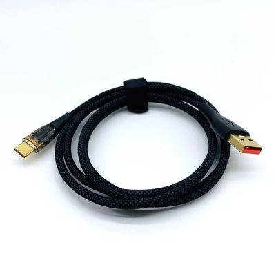 Nero 5A 6A carica veloce Cavi USB Cavo USB C Maschio Cavo USB A a Tipo C